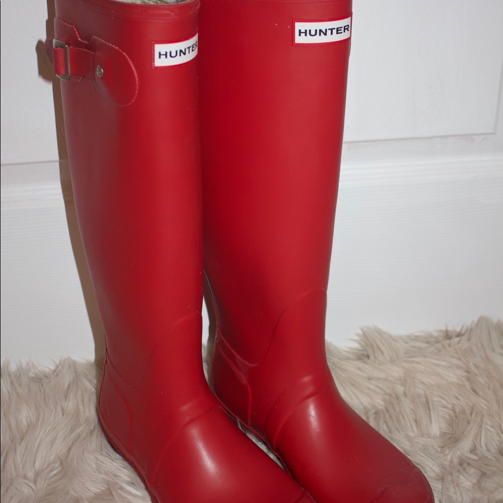 Red Matte Hunter Boots (tall)